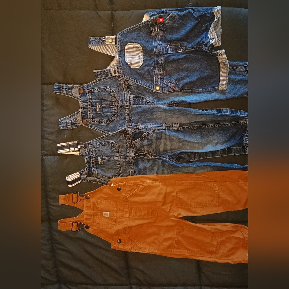 Lot Of 4 Kids Overalls, Carhartt/OshKosh 24m/2T